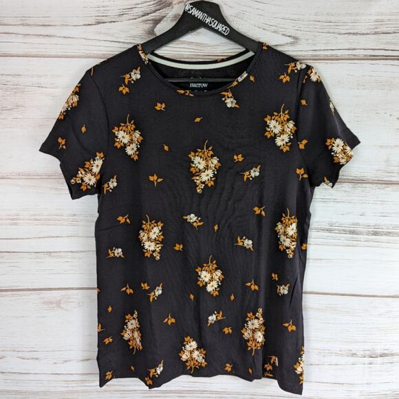 croft & barrow Tops - Croft & Barrow Black Floral The Classic Tee Sz Medium New